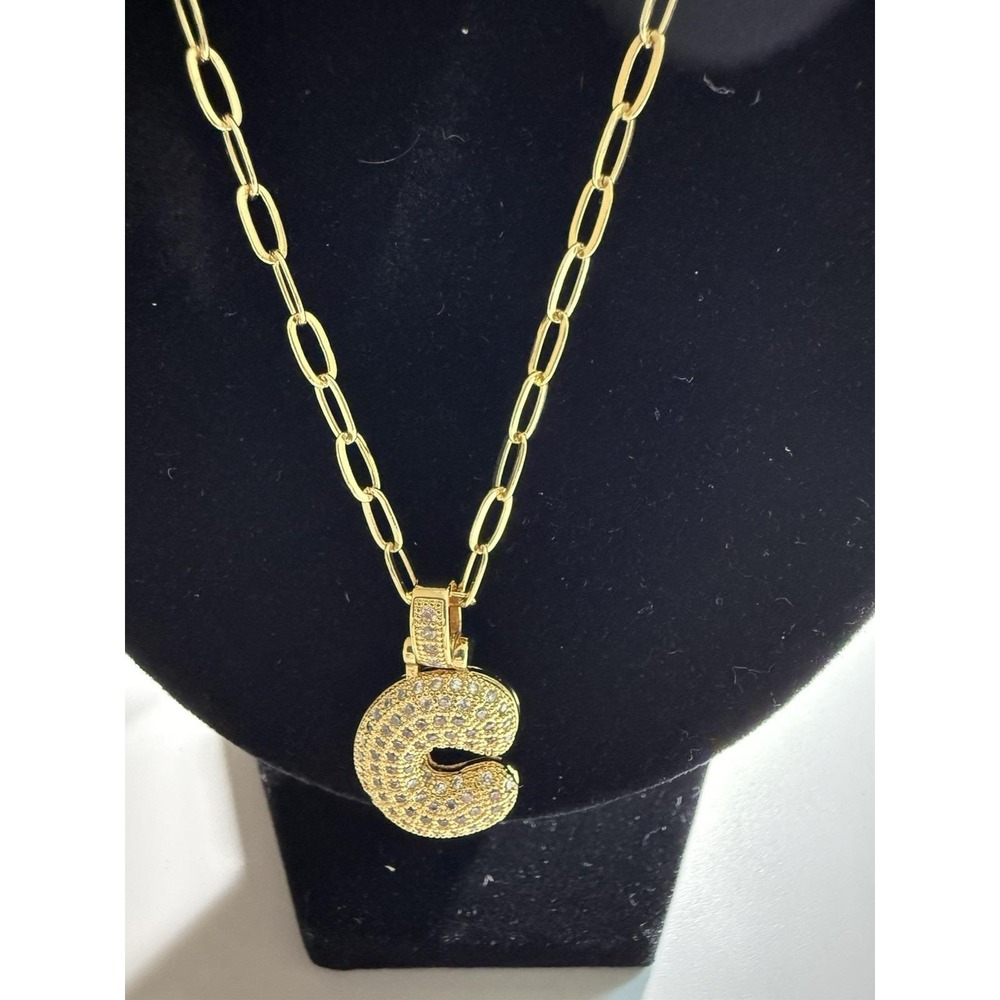 Initial bubble necklace - C